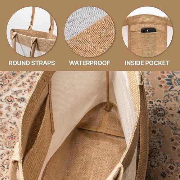 2 Hassle Fit Tote Botanical Bag Stylish Eco-Friendly Reusable Shopping Bag - Picture 2 of 7